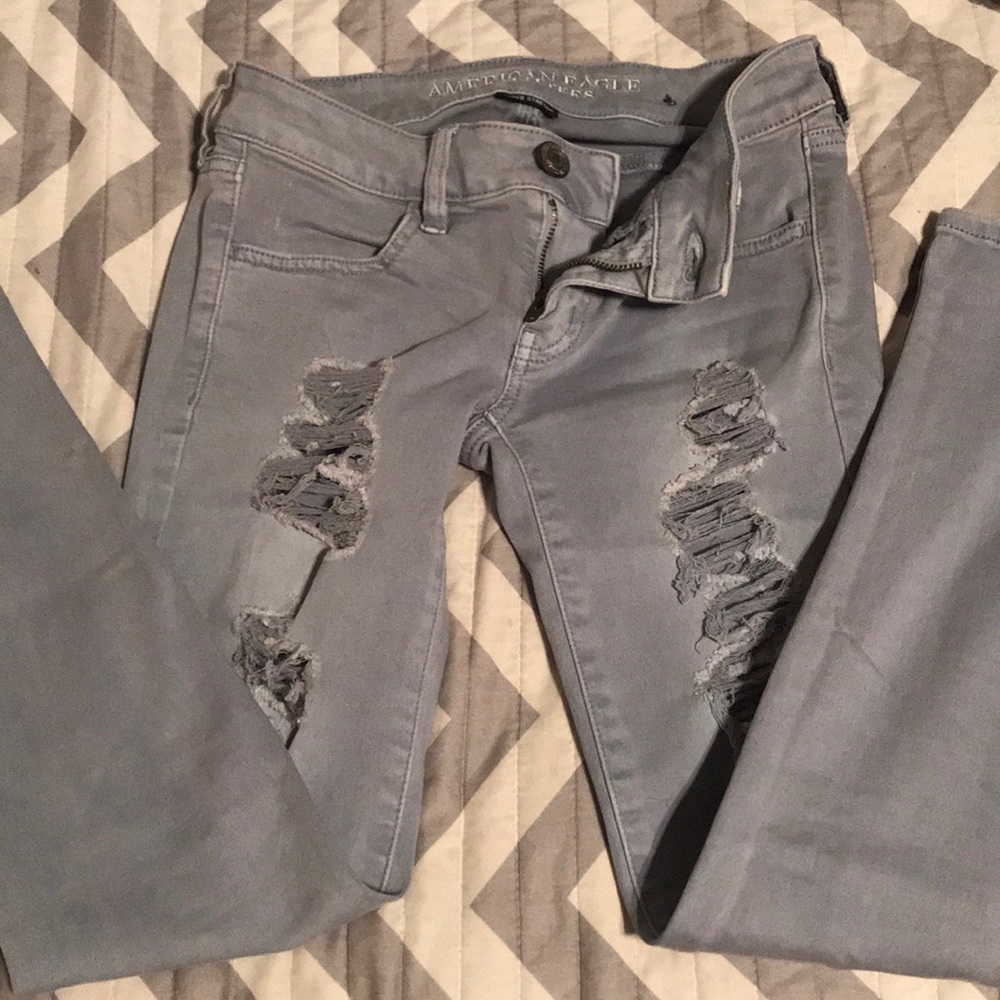 American Eagle blue grey jeans